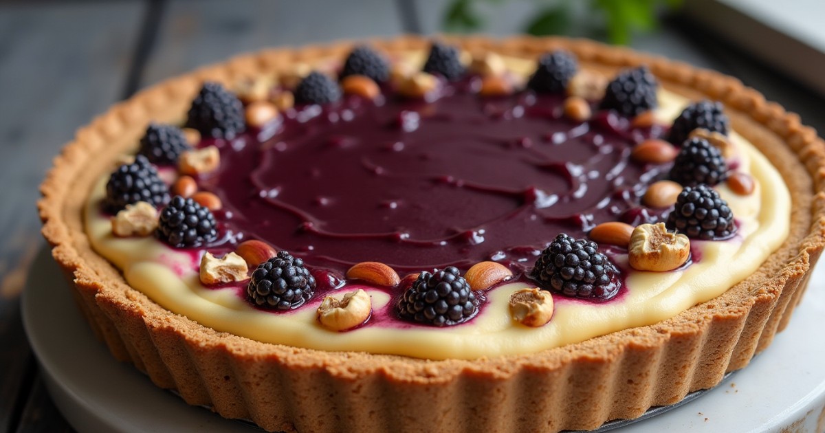 blackberry vanilla hazelnut tart